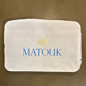 Matouk White Case with Blue and Gold Logo